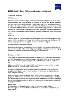 Vorschaubild von ZEISS Quality Suite Rahmennutzungsvereinbarung