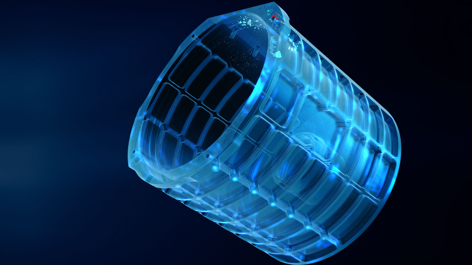 Das Bild zeigt ein Bauteil, das mit Hilfe von KI in der Computertomographie auf Defekte überprüft werden kann.