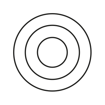 Symbol mit drei Kreisen.